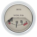 Voltmeter  magnolia/beige, mit Chromring,    Smiths,   52mm