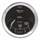 GAUGE, OIL PRESSURE, PSI, BLACK 52MM