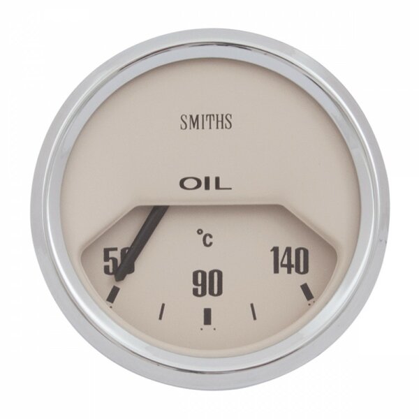 &Ouml;ltemperatur-Anzeige &deg;C,  beige/Chromring, Smiths, 52mm