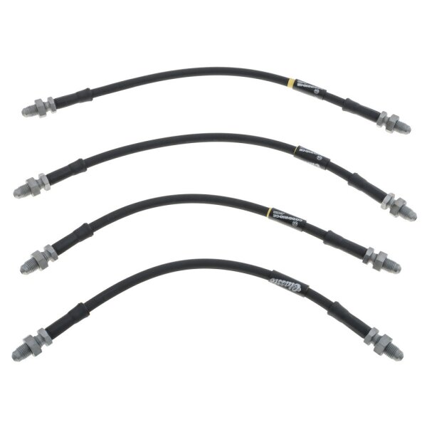 BRAKE HOSE SET, STAINLESS STEEL BRAIDED, GOODRIDGE, BLACK