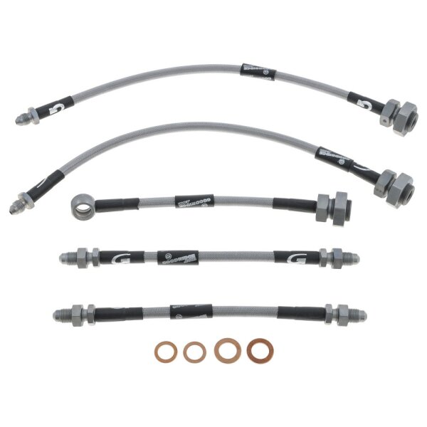 BRAKE/CLUTCH HOSE SET, STAINLESS STEEL BRAIDED, GOODRIDGE, VERTO