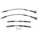 BRAKE HOSE SET, STAINLESS STEEL BRAIDED, GOODRIDGE, CLEAR