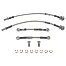 BRAKE HOSE SET, STAINLESS STEEL BRAIDED, GOODRIDGE, CLEAR