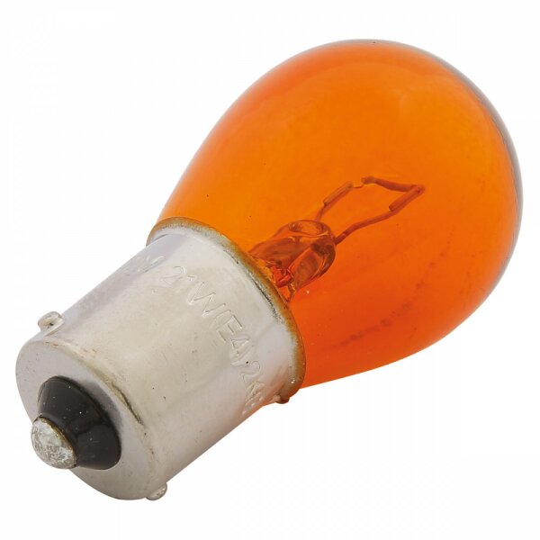 Gl&uuml;hbirne Bajonett BA15S,  12V/21W, orange  (1 Faden)