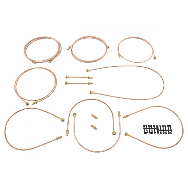 Bremsleitungssatz, Kupfer/Nickel ,                      TR5-6  RHD metrisch
