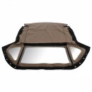 HOOD, FOLDING FRAME, MOHAIR, BLACK, NO HEADER RAIL, ZIP OUT REAR WINDOW