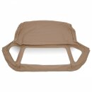 HOOD, FOLDING FRAME, VINYL, OE GRADE, BEIGE, WITH HEADER RAIL, ZIP OUT REAR WINDOW