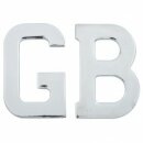 "GB" Buchstaben Chrom selbstklebend