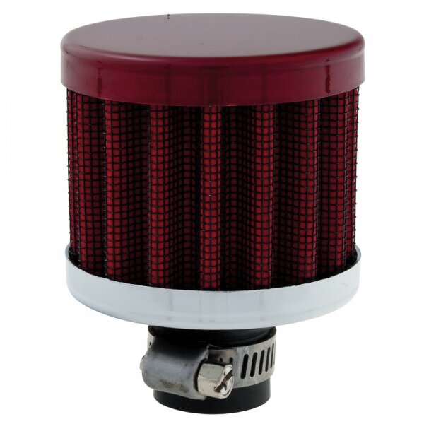 FILTER, ENGINE BREATHER, 12MM INLET, CRANKCASE, RED, AFTERMARKET