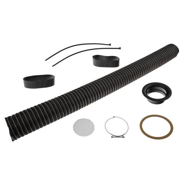 Frischluftansaugschlauch mit Stutzen u. Gitter, schwarz, 89mm