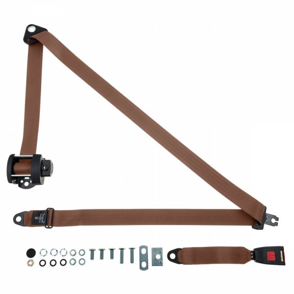 SEAT BELT, REAR, AUTOMATIC, LAP &amp; DIAGONAL, BEIGE, EACH