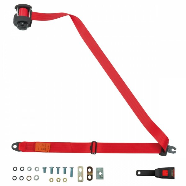 SEAT BELT, FRONT, AUTOMATIC, LAP &amp; DIAGONAL, 15CM, RED, EACH