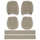 SEAT COVER SET, FRONT, VINYL, LIGHT STONE BEIGE/WHITE PIPING