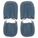 SEAT COVER SET, VINYL, MIDNIGHT BLUE/WHITE PIPING, PAIR