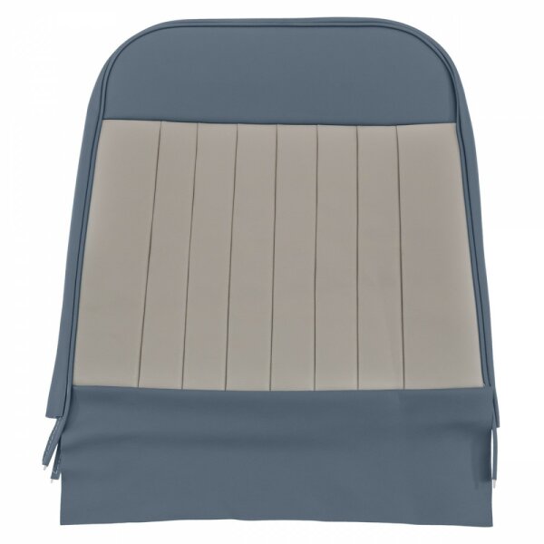 SEAT COVER, FRONT, FOLDING SQUAB, VINYL, DUOTONE, BLUE GREY