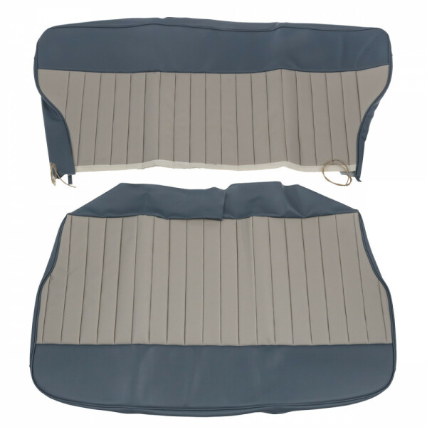 Sitzbezug hinten, Vinyl, 2-farbig, minor blau - grau,      2-t&uuml;rig, 62-64