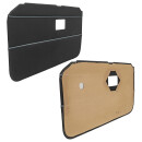 DOOR PANELS, BLACK/BLUE PIPING, PAIR