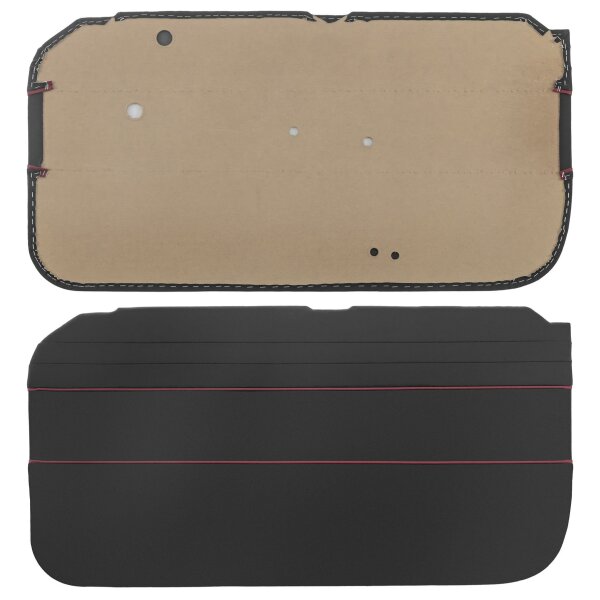 DOOR PANELS, BLACK/RED PIPING, PAIR