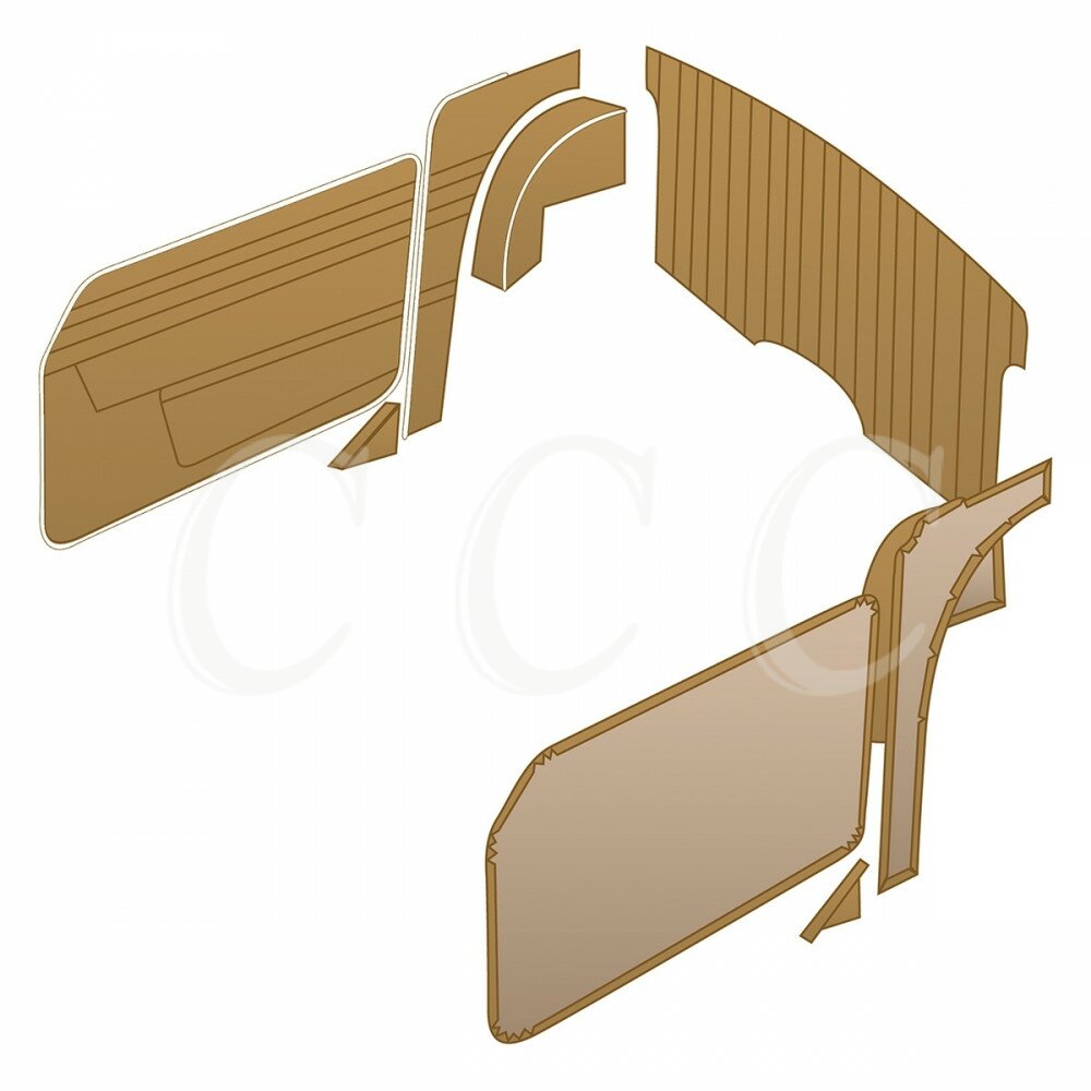 TRIM KIT, VINYL, LIGHT TAN/WHITE PIPING Your Shop for British Class