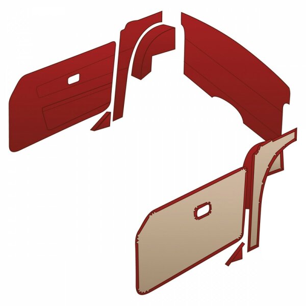 TRIM KIT, LEATHER, RED