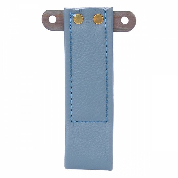 DOOR PULL STRAP LEATHER BLUE GREY