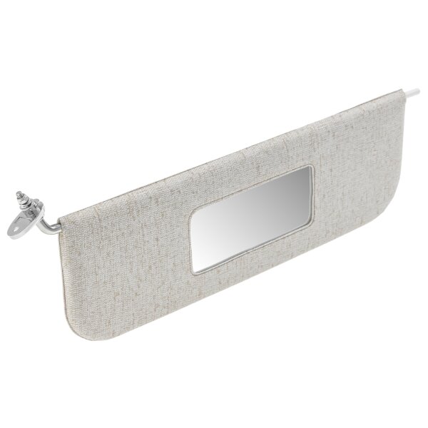 SUN VISOR, END MOUNT, WITH MIRROR, WHITE FLECK