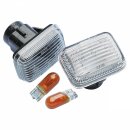 WING REPEATER SET, AMBER BULBS, CLEAR, PAIR