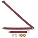 SEAT BELT VINTAGE, 3 POINT, SHORT RECEIVER, BOLT-IN, RED
