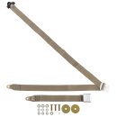SEAT BELT VINTAGE, 3 POINT, SHORT RECEIVER, BOLT-IN, TAN