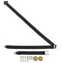 SEAT BELT VINTAGE, 3 POINT, SHORT RECEIVER, BOLT-IN, BLACK