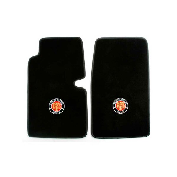 FOOTWELL MATS, EMBROIDERED PLUSH, BLACK, AUSTIN-HEALEY SPRITE, LHD