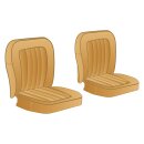 SEAT COVER SET, COMPETITION DELUXE, LEATHER, HONEY...