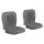 SEAT COVER SET, COMPETITION DELUXE, LEATHER, GREY/GREY PIPING, PAIR