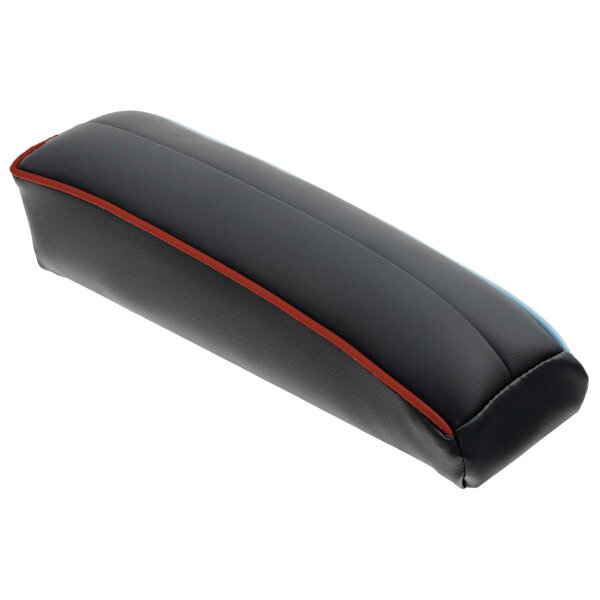 ARMREST ASSEMBLY, LEATHER, BLACK/RED PIPING