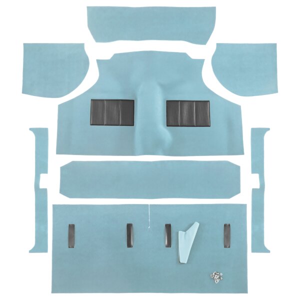 Teppichsatz vorgeformt, powder-blau, MINI Pick-up/Van vor 73
