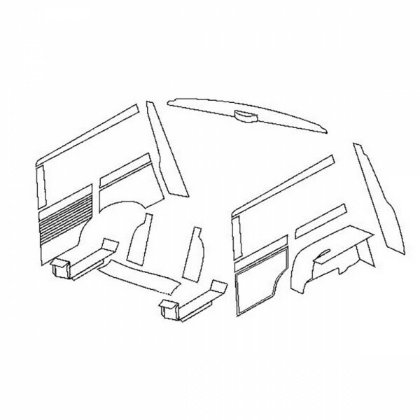 Innenverkleidungs-Satz hinten, schwarz, MINI Traveller 62-67