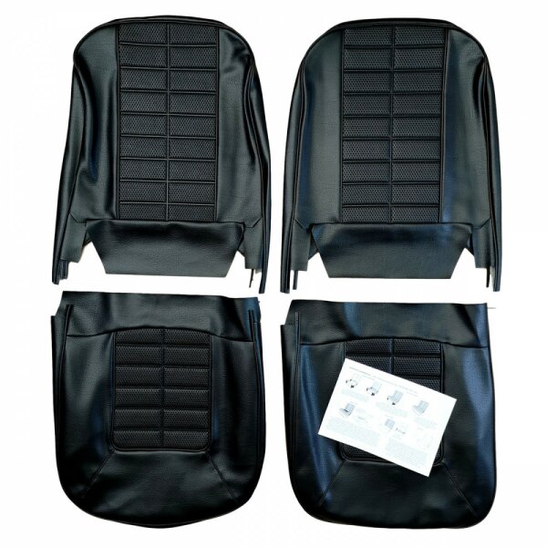 SEAT COVER KIT, FRONT, VINYL, BLACK, PAIR