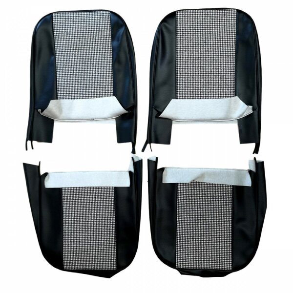 SEAT COVER KIT, FRONT, VINYL, BLACK HOUNDSTOOTH, PAIR