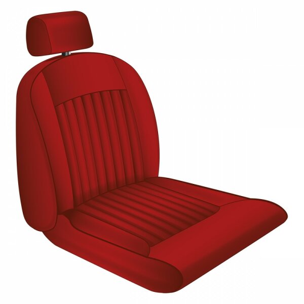 SEAT COVER KIT, RECLINING, WITH HEADREST, LEATHER, MATADOR RED, PAIR