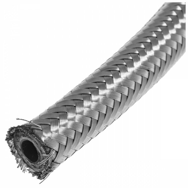 FUEL HOSE, STAINLESS STEEL BRAIDED, ETHANOL PROOF, 5/16&quot;, PER METRE