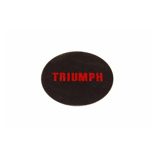 Raddeckelbadge/Folie Triumph schwarz/rot