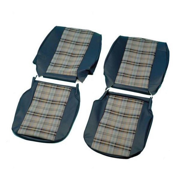 SEAT COVERS, NAVY WITH NAVY CHECK, VINYL