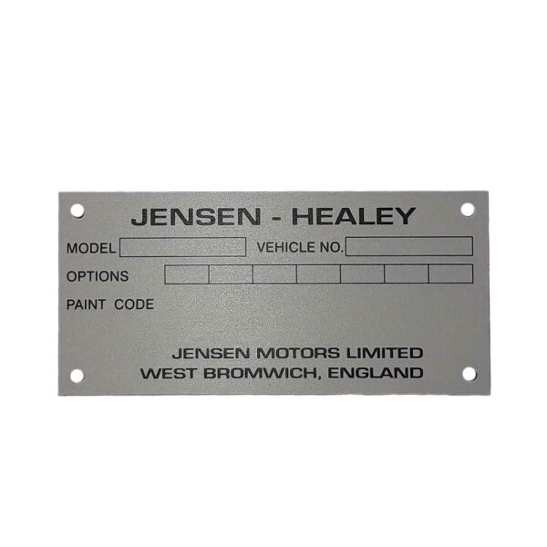 Daten-Plakette f&uuml;r  JENSEN-HEALEY MK I