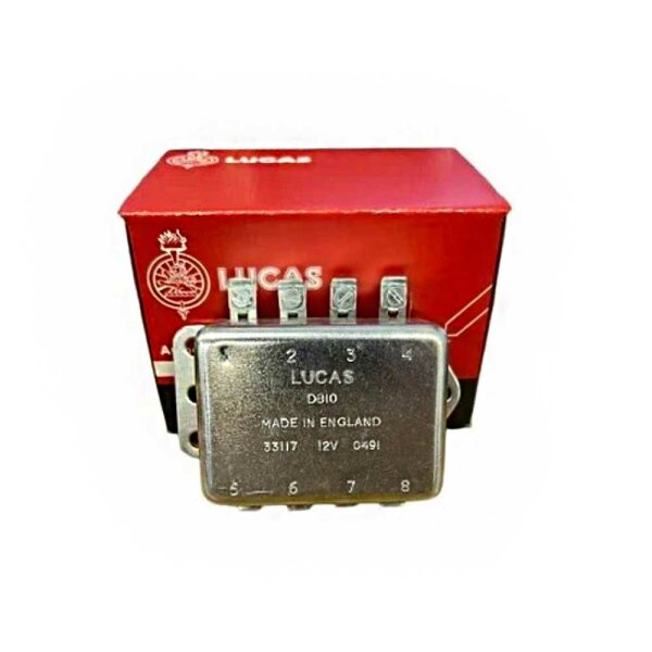 INDICATOR RELAY 12V LUCAS (LARGE WITH 2X4 CONNECTIONS SCREWED), L33117