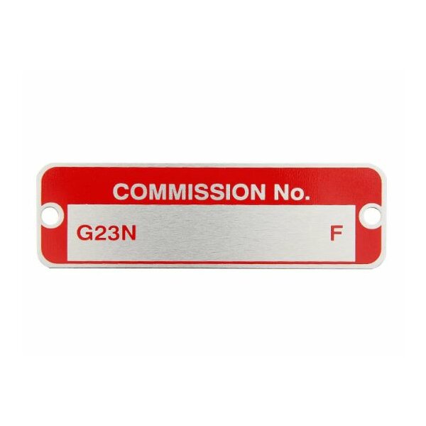 COMMISION NUMBER PLATE RED (QTY 1=PACK OF 10) MINI